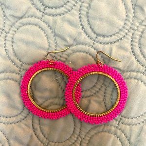 Pink beaded earrings